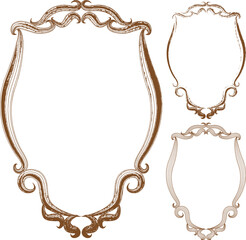 Decorated golden vector illustration frame.