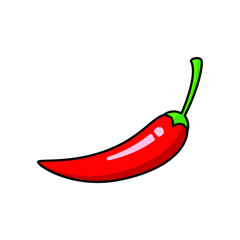 Red chili pepper in drawing style isolated vector. Hand drawn object illustration for your presentation, teaching materials or others.