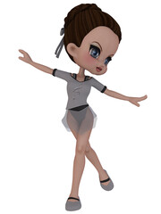 3d illustration of an cute dancing toon figure