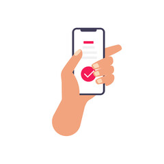 illustration of smartphone confirmation to receive startup job data