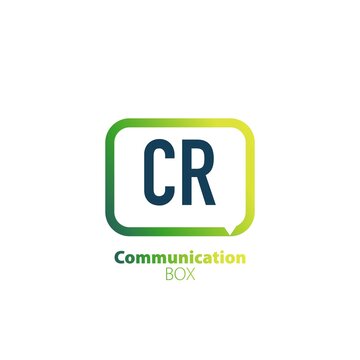 Initial Letter Cr Communication Box Logo Design Template. Creative Communication Template Logo