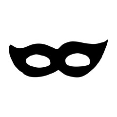 masquerade mask icon. hand drawn doodle style. vector, minimalism, monochrome, sketch. holiday, party, new year, birthday, holiday, accessory.