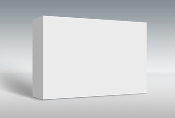 3d rendering of a white box isolated on gray background
