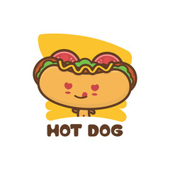cute hotdog character mascot template