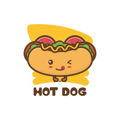 cute hotdog character mascot template