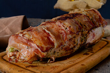 grilled meat roll, with bacon