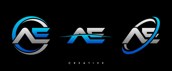 AE Letter Initial Logo Design Template Vector Illustration