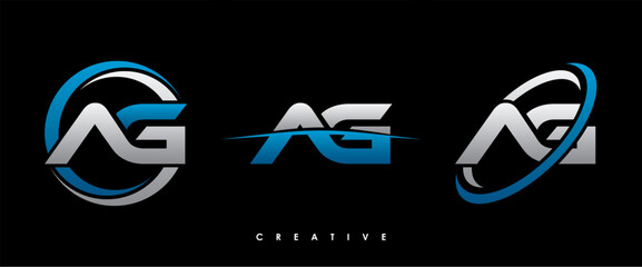 AG Letter Initial Logo Design Template Vector Illustration
