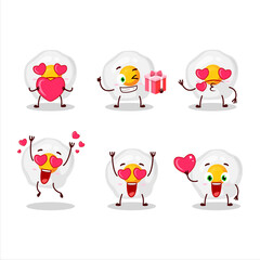 Fried egg cartoon character with love cute emoticon