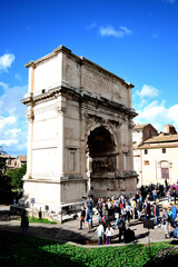 Titus arch (arco di Tito) at roman forum - Rome, Italy