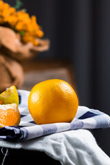 orange fruit on kitchen handkerchiefs
