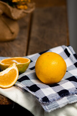orange fruit on wooden table