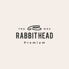 rabbit head hipster vintage logo vector icon illustration