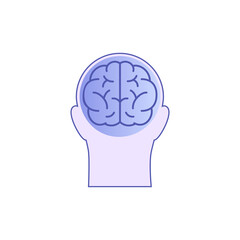 Human head brain sign. Vector illustration 