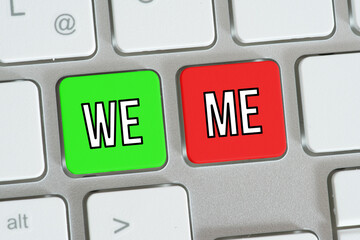 Computer und Tasten Wir und Ich