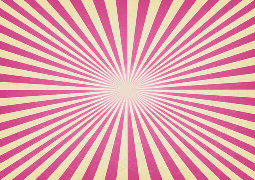 Circus or carnival pink template of swirl stripes stock vertical banner. Old texture retro cinema sign. Pop corn or bubble gum. Background vector image. Decoration for posters, flyers, social media.