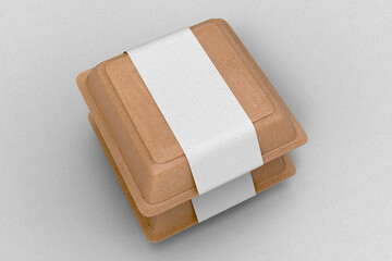 Brown fast food packaging mockup design template