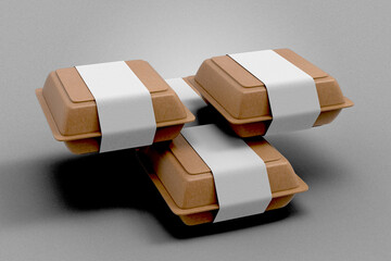 Realistic food box packaging mockup design