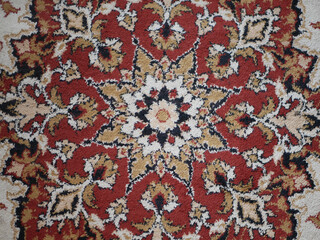 Carpet with floral pattern, top view