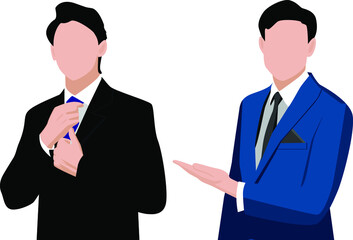 two business man cartoon vector with white background png