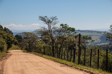 Dirt Road Bordered by Fence and Green Vegetation