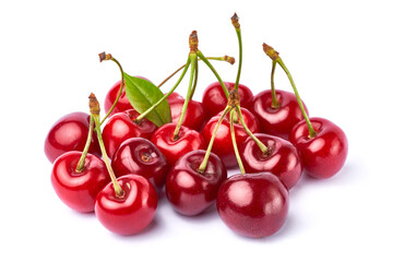 sweet cherry fruits isolated on white background