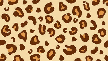Abstract background. Leopard drawing, simple yellow-brown spots. Vector illustration.
