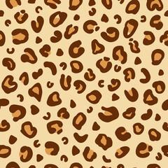 Leopard seamless pattern. Simple yellow-brown spots, abstract pattern. Vector illustration. 
