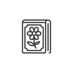 Flowers book line icon