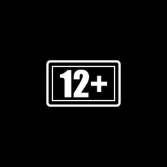 12 age limit concept isolated on dark background