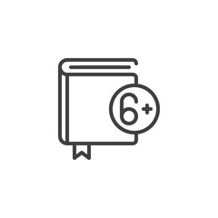 Book for 6 years old line icon