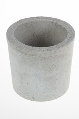 Modern round diy concrete planter pot for home decoration in white background