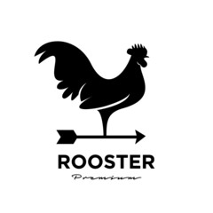 Rooster weathervane icon logo design template Vector Illustration - obrazy, fototapety, plakaty