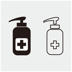 Hand sanitizer set icon. Vector icon isolated on white background