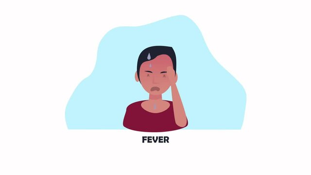 man sick with fever covid19 symptom