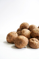 Fresh shiitake mushroom isolated,Dried mushrooms on white background