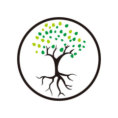 Tree and root logo icon vector template