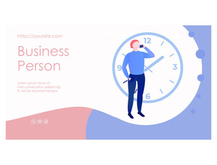 Obraz premium Business person web page template flat design