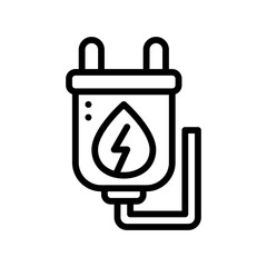 charger icon in line style isolated on white background. EPS 10