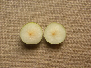 Cut ripe fresh Nakh pear