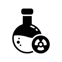 radiation icon in solid style isolated on white background. EPS 10