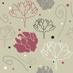 Seamless floral pattern with hand draw spring flower