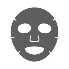 Cosmetic fabric mask. A napkin made of a special cloth, in the shape of a face with slits for the eyes, nose and mouth, impregnated with a cosmetic or complex composition. Vector illustration.