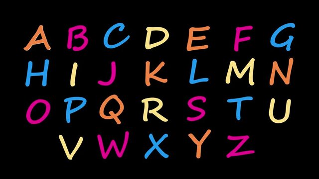 neon alphabet set