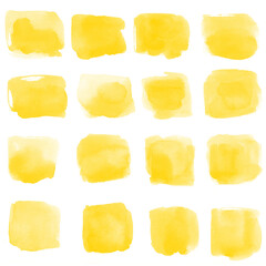 Watercolor stains on white background, abstract blots isolated. Bright colors, divorces.