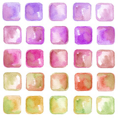 Set of watercolor blobs, isolated on white background. Vector illustration