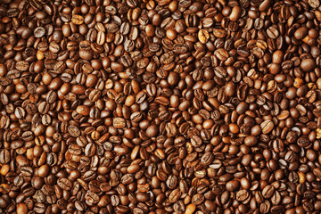 Background of many coffee beans