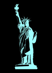 Statue of Liberty, Symbols of America, vector illustration.