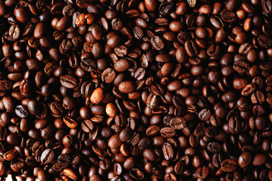 Background of many coffee beans
