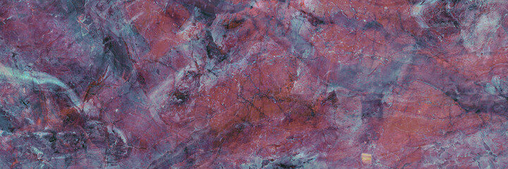 Panorama of Pink slate background or texture. Purple Abstract marble texture background High resolution. Luxury purple marbel for design. counter top view of natural tiles stone in glitter pattern.